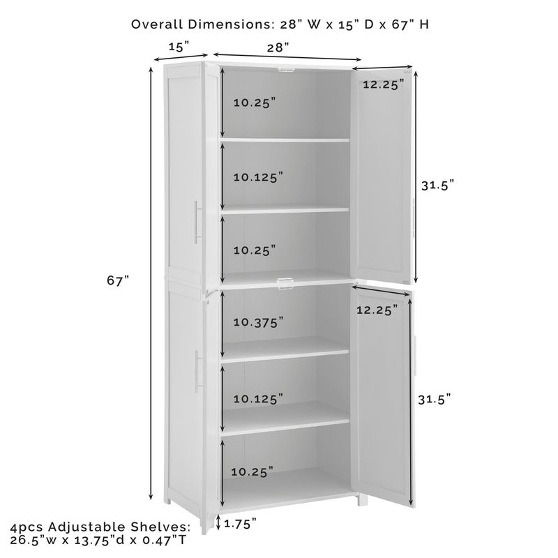Rent to own Savannah 6-shelf Pantry Storage Cabinets (Set of 2) - 56 