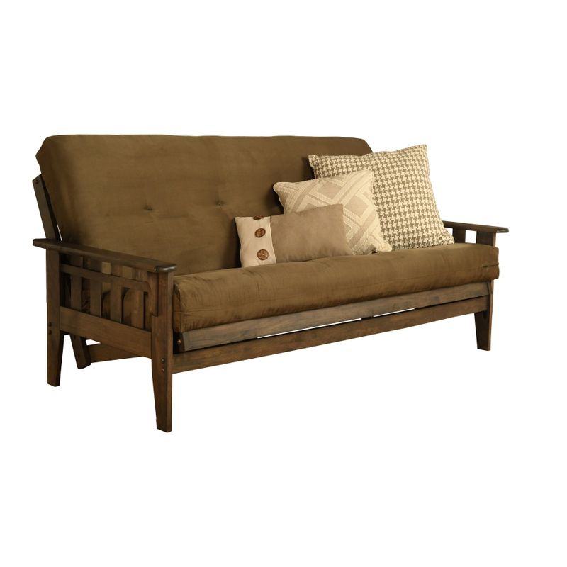Rent to own Somette Tucson Fullsize Rustic Walnut Futon Set with