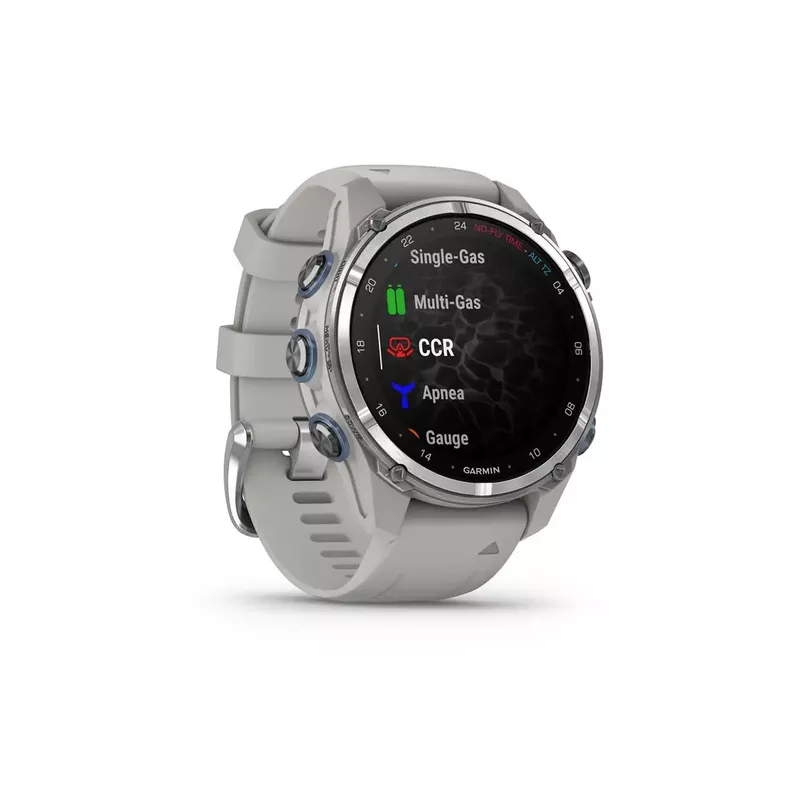 Garmin Descent Mk3 Dive 43mm GPS Smart Watch, Stainless Steel with Fog Gray Silicone Band
