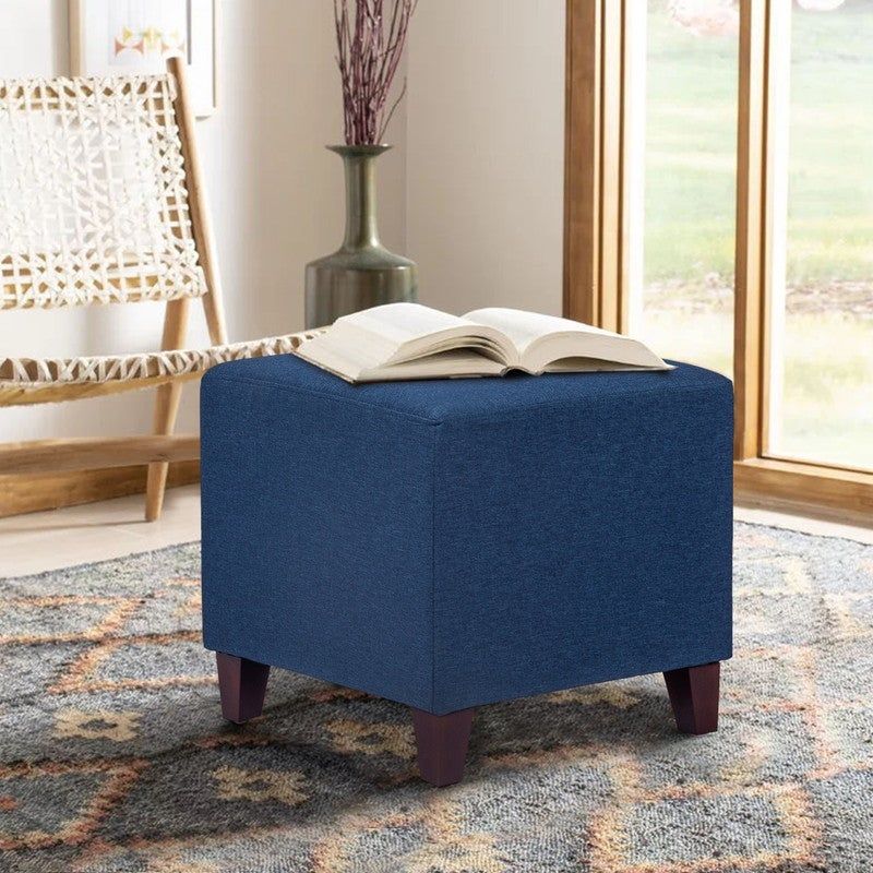 Adeco Simple British-style Cobalt Blue Cube Ottoman Footstool - Blue - Medium