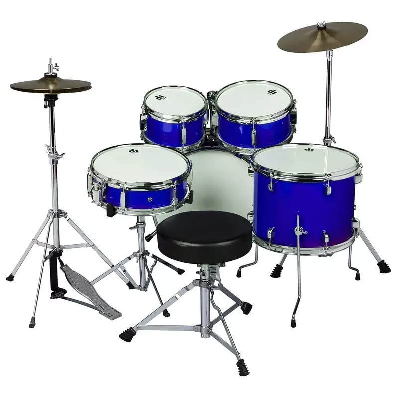 Dean Guitars D1 Junior Complete Drum Set with Cymbals, Police Blue
