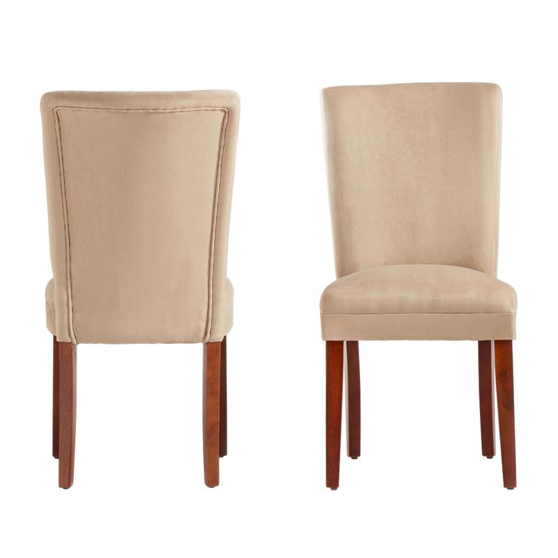 Parson Classic Upholstered Dining Chair (Set of 2) by iNSPIRE Q Bold - Light Brown Microfiber