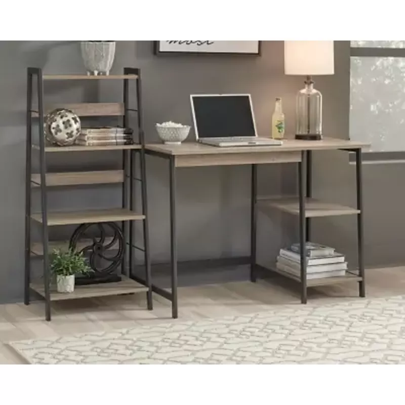 Light Brown/Gunmetal Soho Home Office Desk and Shelf