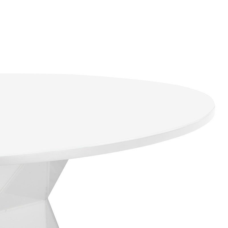 Iris Glass Dining Table - White