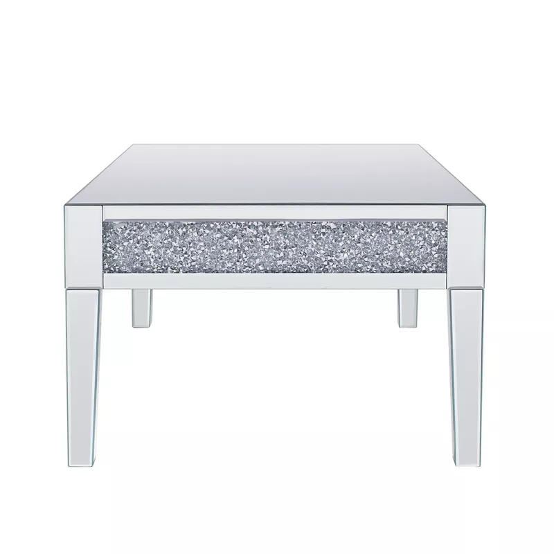 ACME Noralie Coffee Table, Mirrored & Faux Diamonds