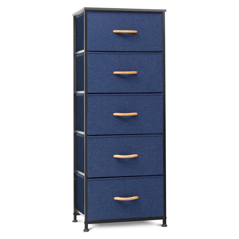 VredHom 5 Drawers Vertical Dresser Storage Tower - Blue - 5-drawer