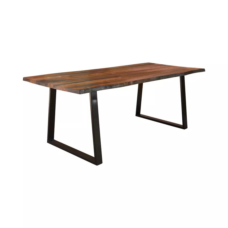 Bexley Live Edge Trestle Dining Table Natural Honey and Espresso