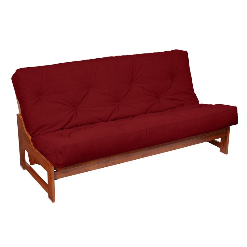 Full Size Red Suede 8-inch Dual Latex Futon Mattress - Red Suede