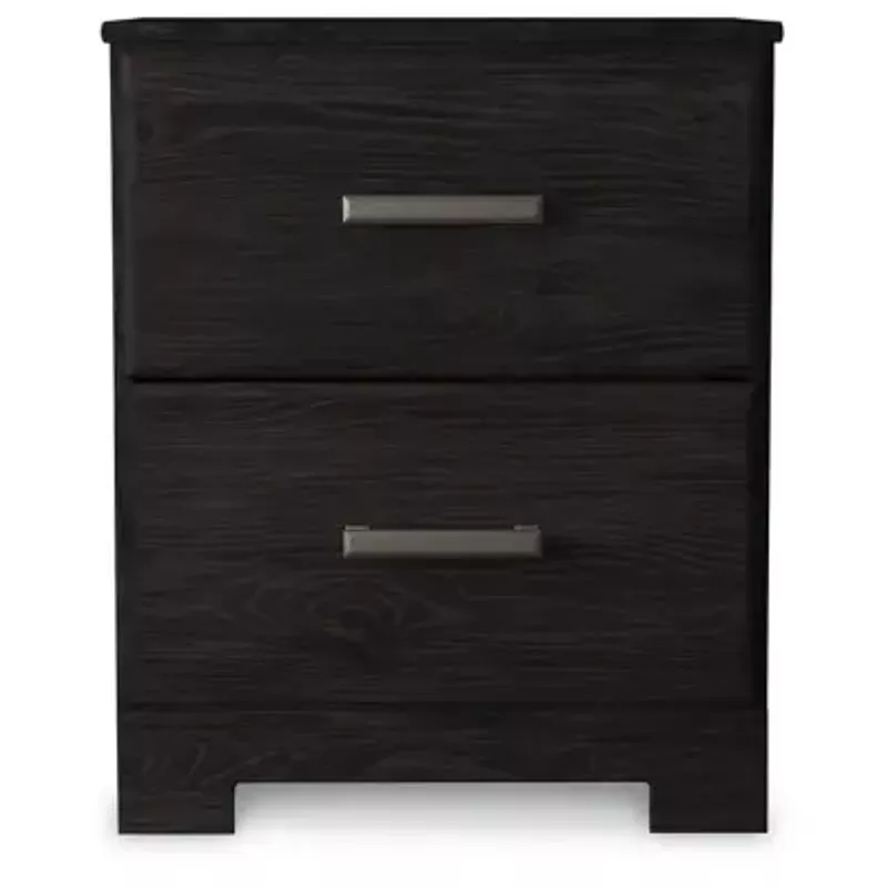 Black Belachime Two Drawer Night Stand