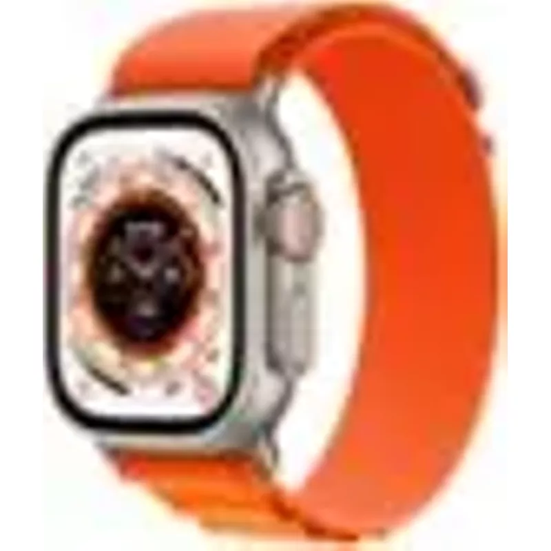 Apple Watch Ultra (GPS + Cellular) 49mm Titanium Case with Orange Alpine Loop - Medium - Titanium