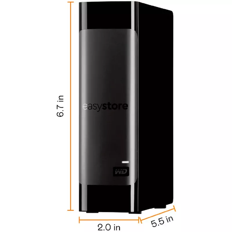 WD - easystore 8TB External USB 3.0 Hard Drive - Black