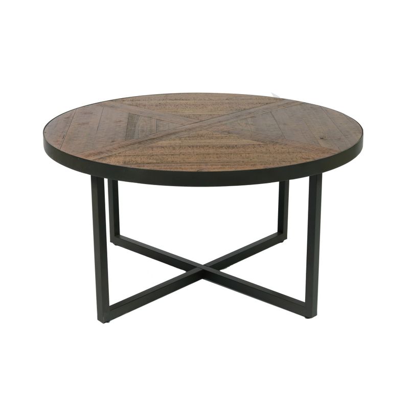 Rent to own Carbon Loft Antique Pine Round Coffee Table Brown