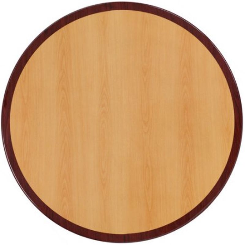 Flash Furniture 24'' Round Two-Tone Resin Cherry and Mahogany Table Top