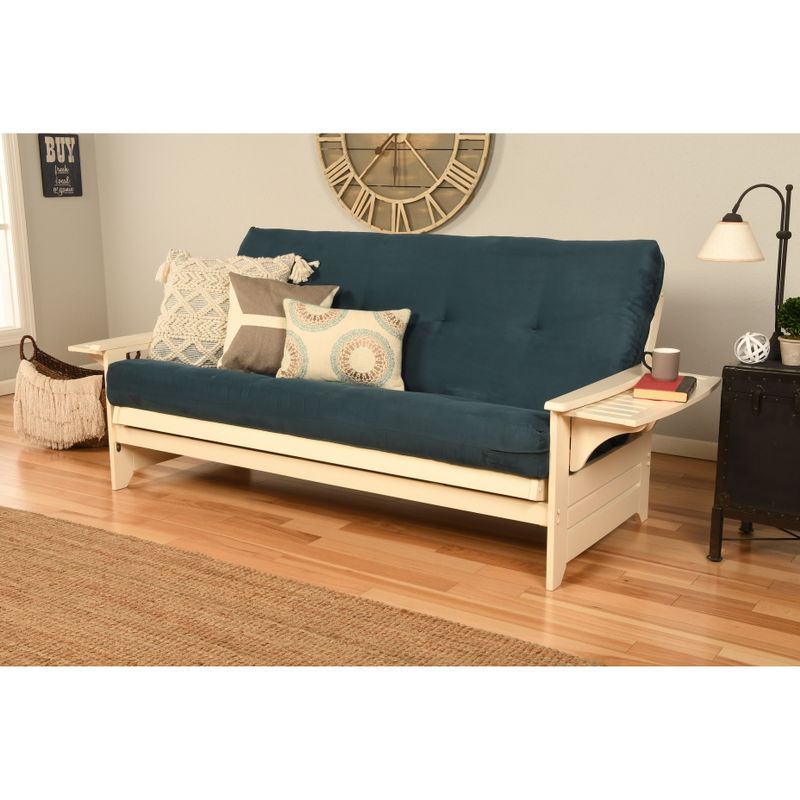 Copper Grove Dixie Futon Frame in Antique White Wood with Innerspring Mattress - Peter's Cabin