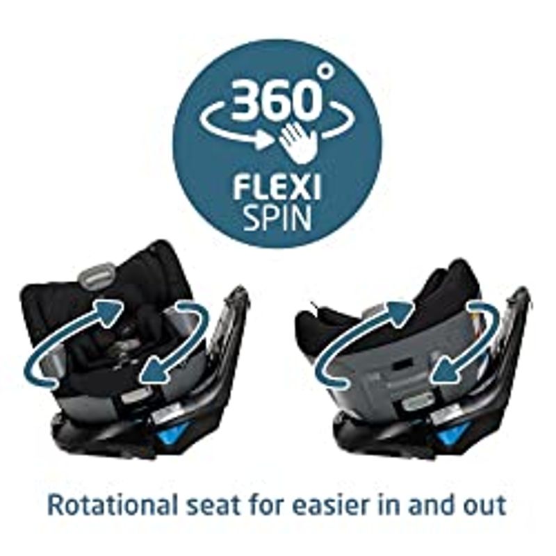 Maxi-Cosi Emme 360 All-in-One Convertible Car Seat, 360 FlexiSpin Rotational Seat, from Birth to Ten Years (5-100 lbs): Rear-Facing,...