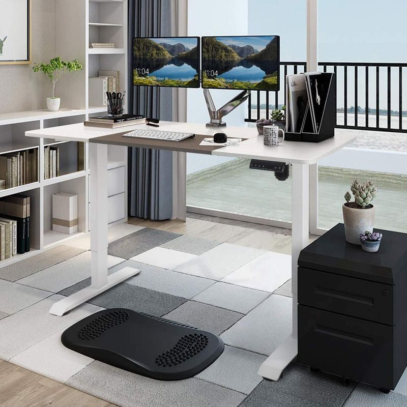 Homall Electric Height Adjustable Standing Desk 55inch Office Desk - Walnut - Walnut Finish