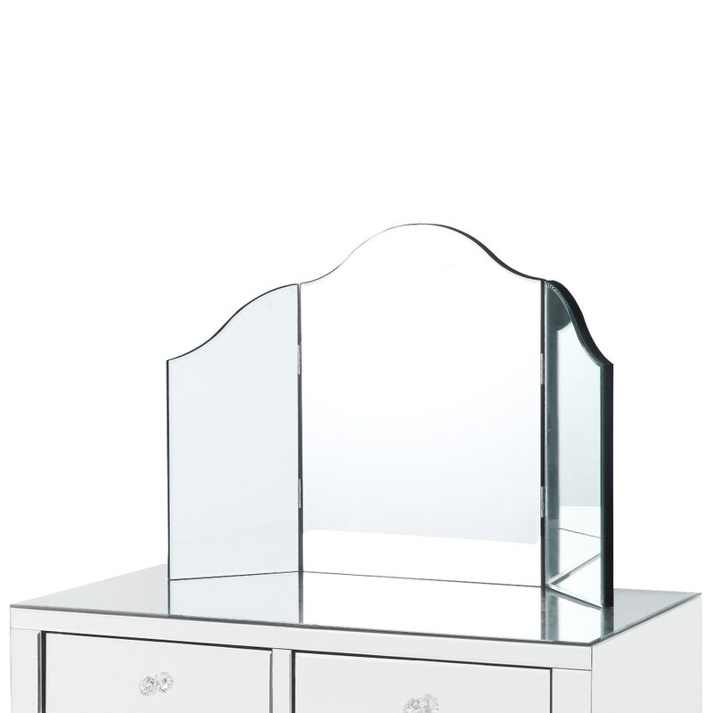 Hannah Frameless Modern Contemporary Tri-fold Tabletop Vanity Mirror - Tri-fold Mirror