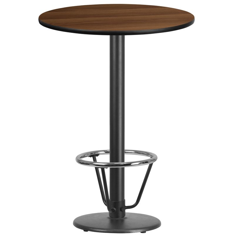 30'' Round Laminate Table Top with 18'' Round Bar Height Table Base - Black