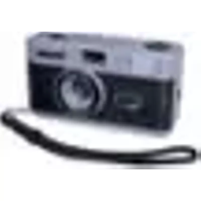 Bower - Vintage-Style 35mm Analog Camera with Built-In Flash - Black