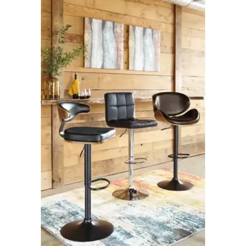 Brown/Black Bellatier Tall Upholstered Swivel Barstool(1/CN)