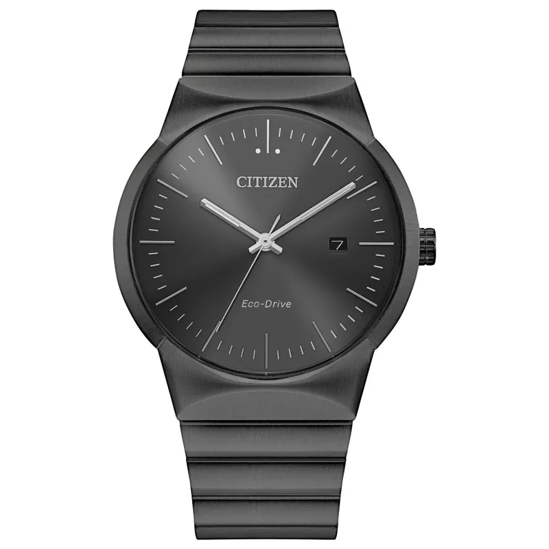 Citizen - Mens Axiom Eco-Drive Gray Ion-Plated Watch Gray Dial