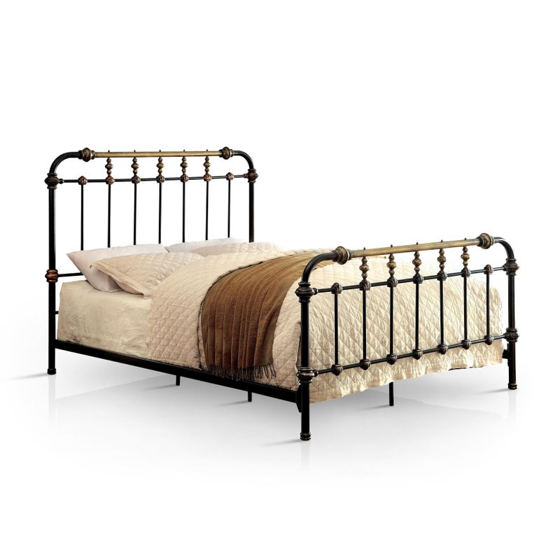 Furniture of America Gally Two-tone Powder Coated Metal Bed - Twin
