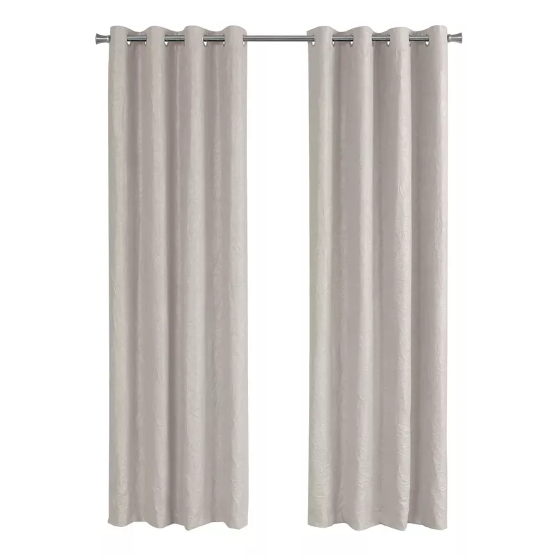 Curtain Panel/ 2pcs Set/ 54"W X 84"L/ Room Darkening/ Grommet/ Living Room/ Bedroom/ Kitchen/ Micro Suede/ Polyester/ Beige/ Contemporary/ Modern