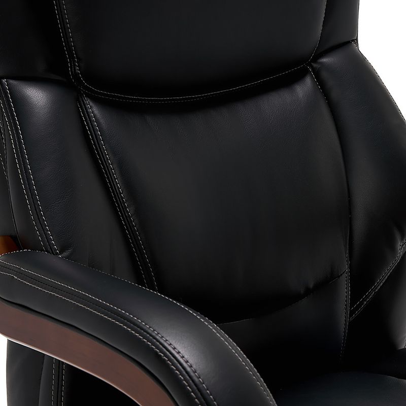 Alt View Zoom 12. La-Z-Boy - Delano Big & Tall Bonded Leather Executive Chair - Jet Black/Mahogany