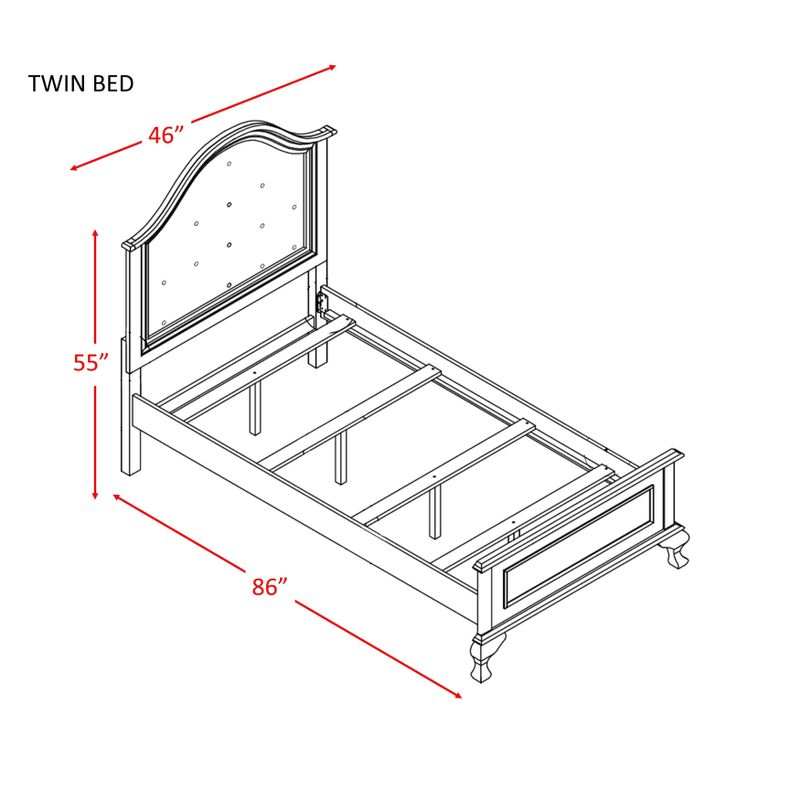 Picket House Furnishings Jenna Twin Panel 6PC Bedroom Set - Twin Bed 6 PC Set