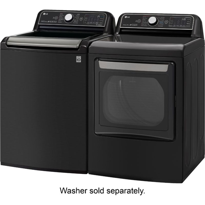 Alt View Zoom 14. LG - 7.3 Cu. Ft. Smart Gas Dryer with Steam and Sensor Dry - Black steel
