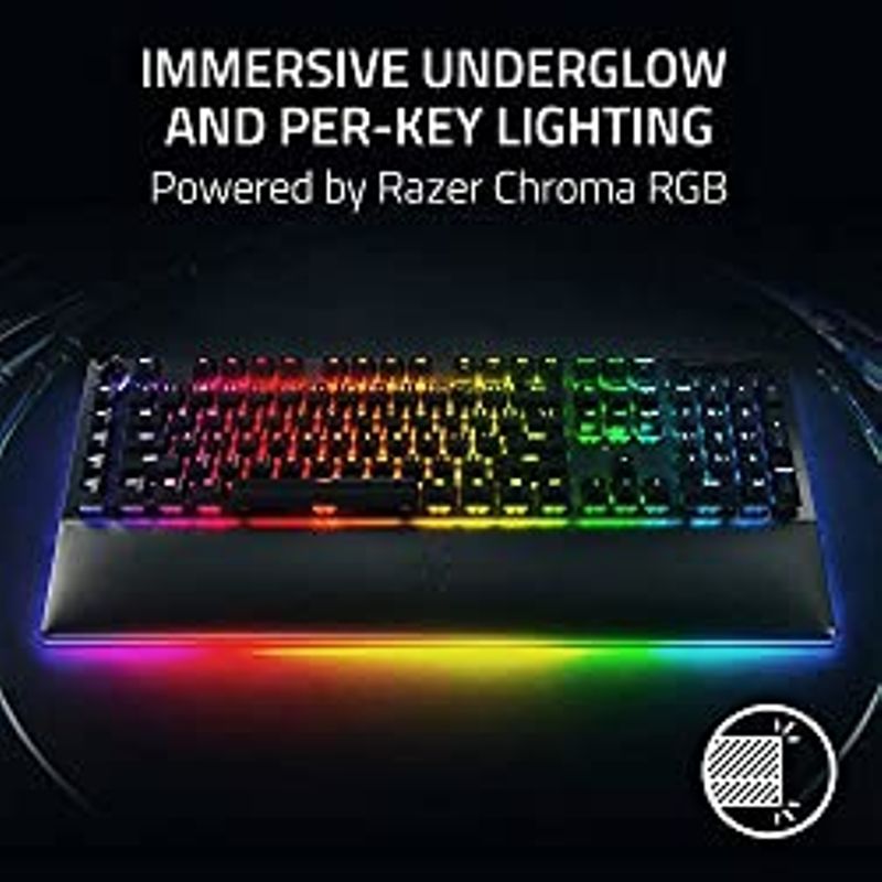 Razer BlackWidow V4 Pro Wired Mechanical Gaming Keyboard: Yellow Mechanical Switches - Linear & Silent - Doubleshot ABS Keycaps - Command...