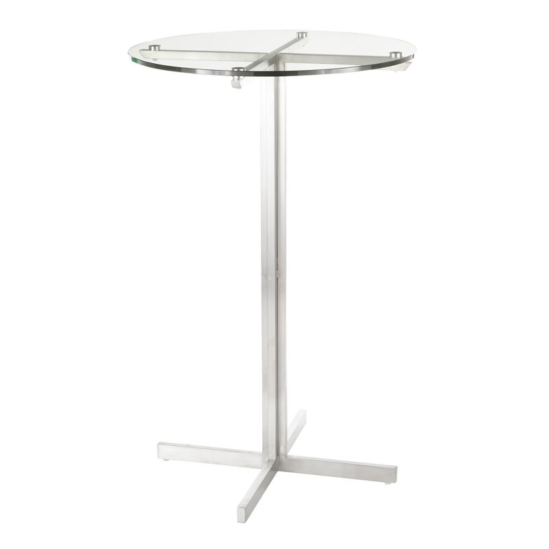 Silver Orchid La Plante Contemporary Round Bar Table - N/A - Walnut Wood