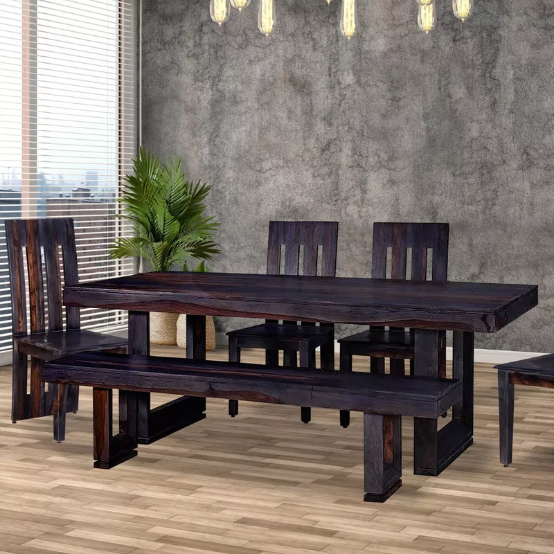 Harrington 80 in. Brown Acacia Solid Wood Rectangle Dining Table Seats 6-8