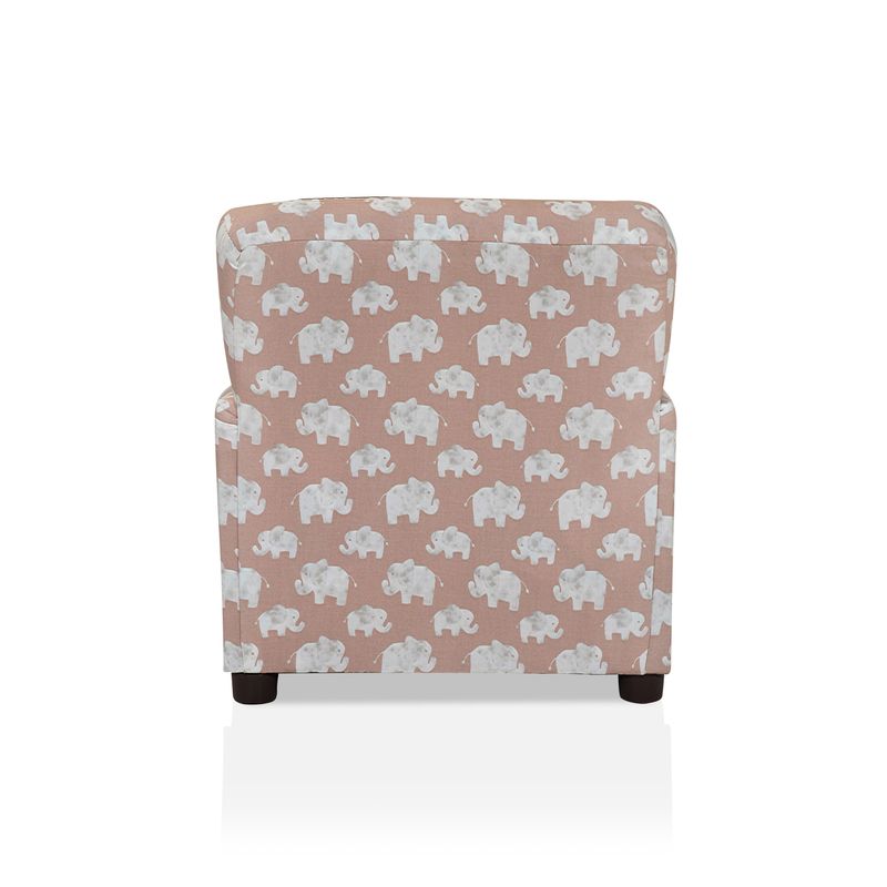 Furniture of America Belwether Traditional Animal Print Chair - Pink/Elephant print