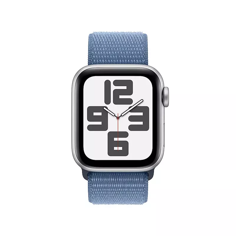 Apple Watch SE 2nd Generation (GPS) 40mm Silver Aluminum Case with Winter Blue Sport Loop - Silver