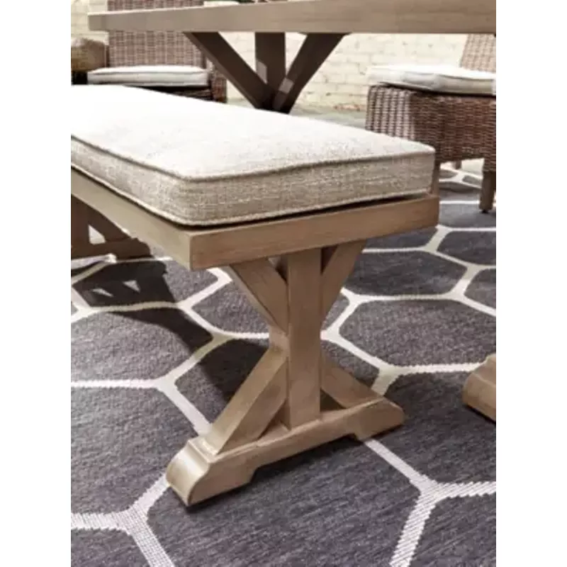 Beige Beachcroft Bench with Cushion