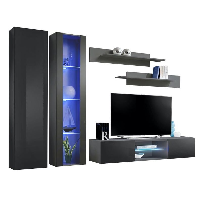 Fly A 33TV Wall Mounted Floating Modern Entertainment Center - Gray - AB2