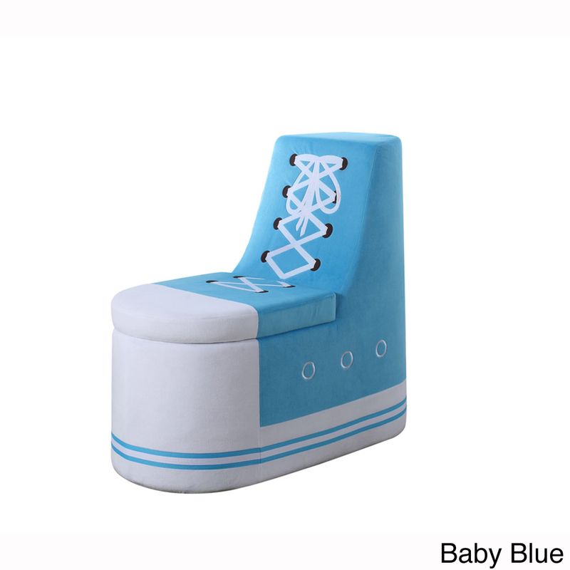 Denim Sneaker Shoe Storage Ottoman - Baby Blue