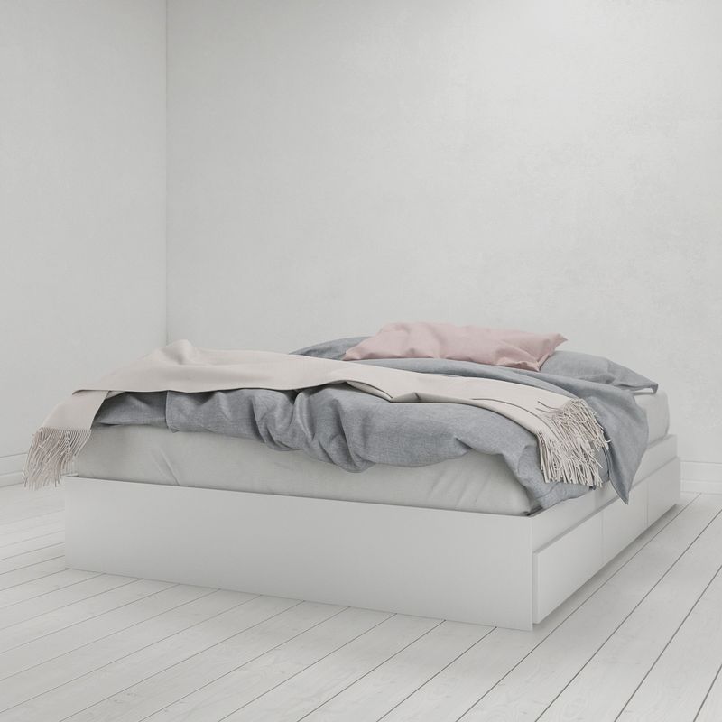 Nexera Aura 4 Piece Bedroom Set, White - Queen