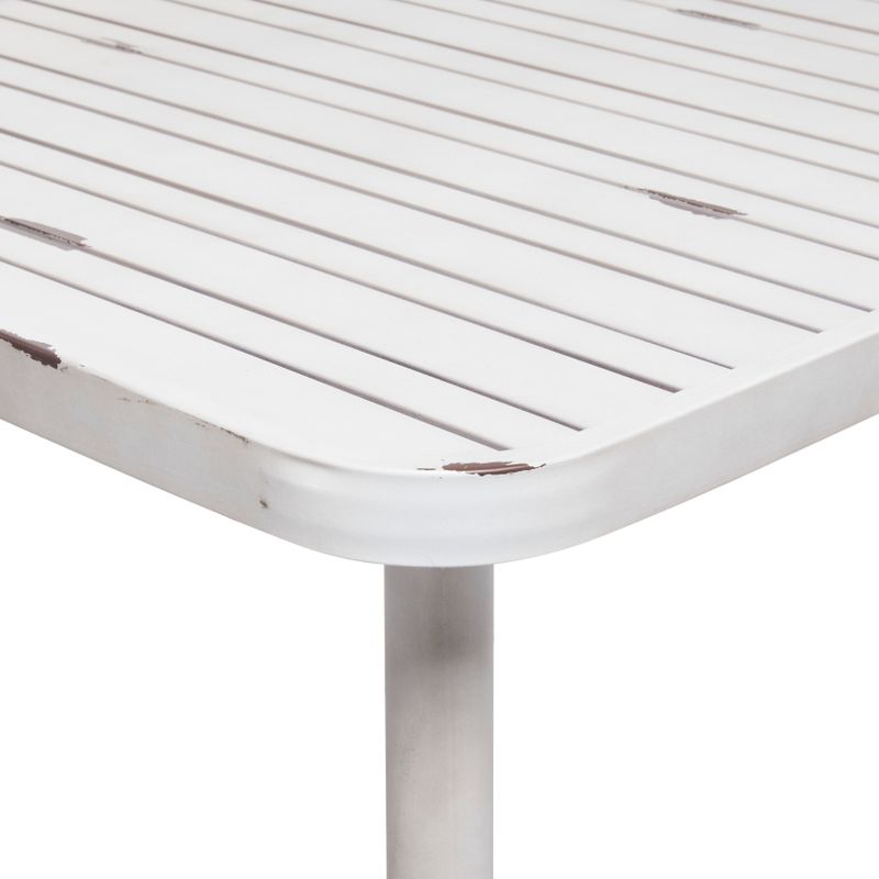 White Aluminum Farmhouse Outdoor Dining Table - 59 x 28 x 30