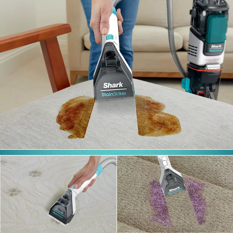 Shark - CarpetXpert with Stainstriker Technology Corded Upright Deep Carpet and Upholstery Cleaner with Built-in Spot Remover - White