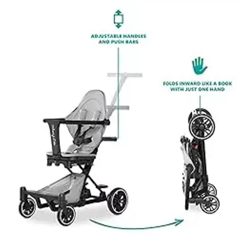 Dream On Me Drift Rider Baby Stroller in Gray, Lightweight Stroller with Compact Fold, Sturdy Design, 360 Degree Angle Rotation Travel Stroller