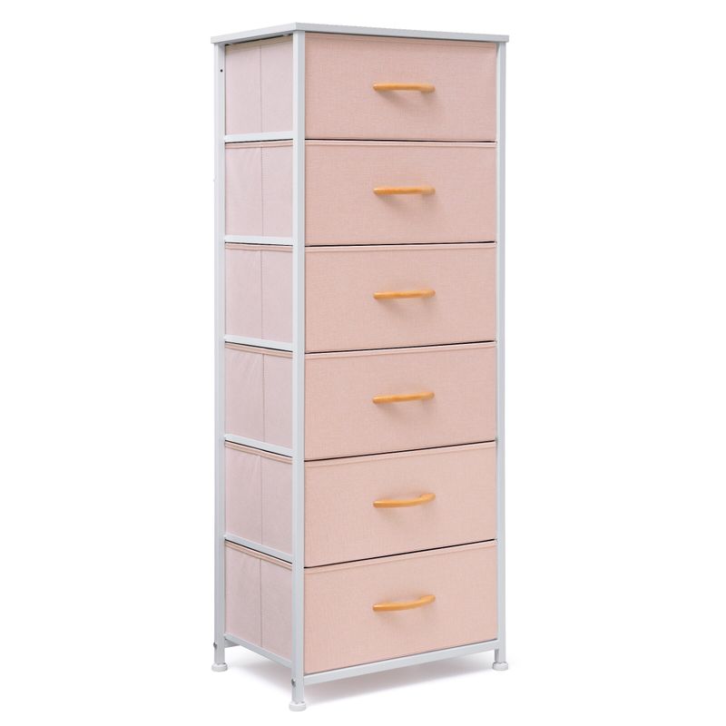 VredHom 6 Drawers Vertical Dresser Storage Tower - White - 6-drawer