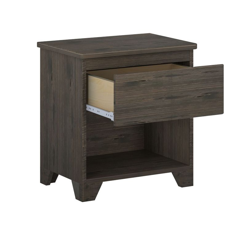 Max and Lily Farmhouse Nightstand with 1 Drawer - Brown