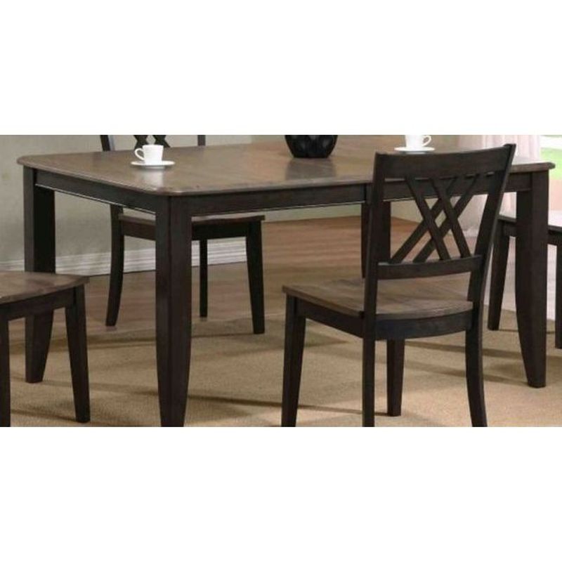 Iconic Furniture Company 2-tone Antique Grey Stone/Black Stone Rubberwood 36- x 52- x 67-inch Contemporary Leg Dining Table -...