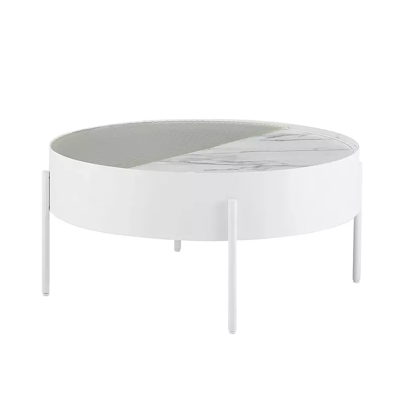 Walker Edison - Modern Sliding-Top Coffee Table - White