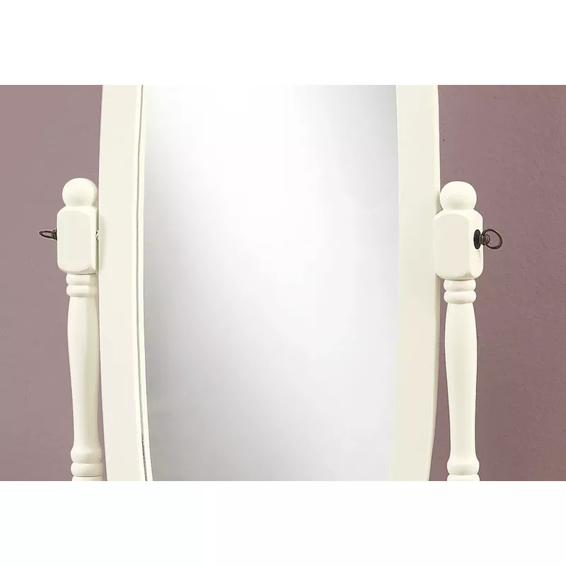 Mirror/ Full Length/ Standing/ Floor/ 60" Oval/ Dressing/ Bedroom/ Wood/ White/ Traditional