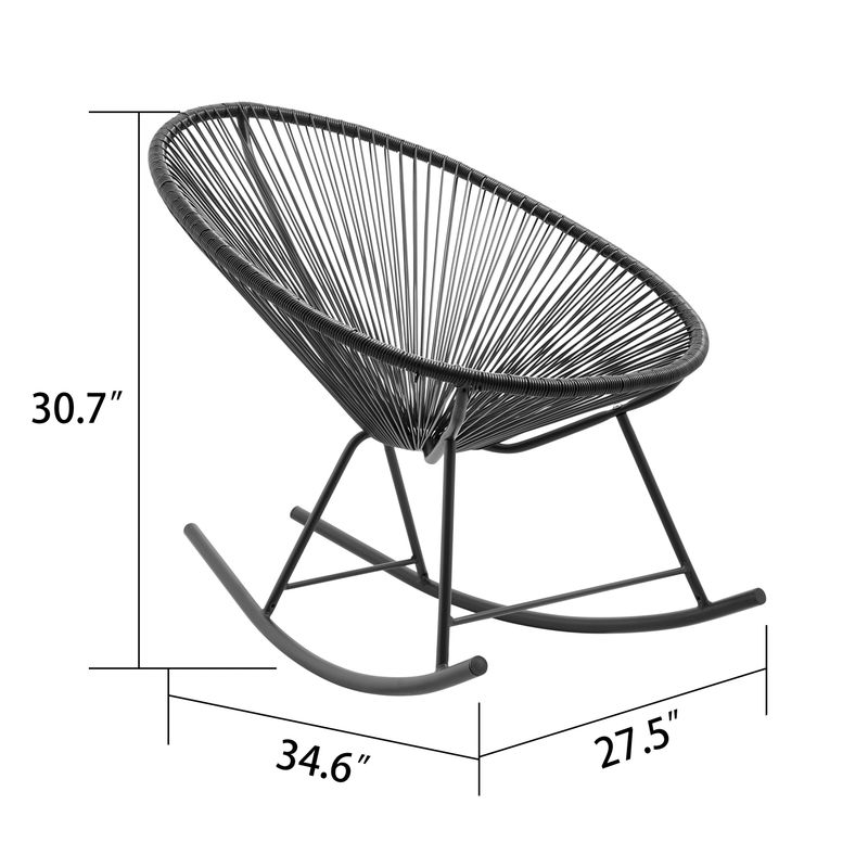 Corvus Sarcelles Modern Wicker Patio Rocking Chairs (Set of 2) - Detail 2