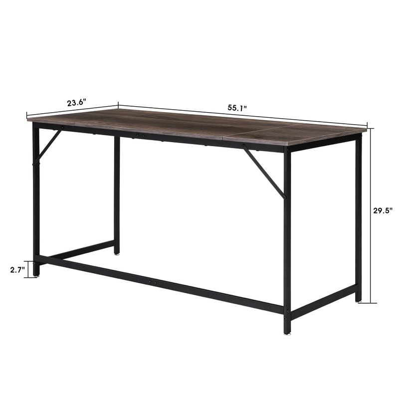 Mcombo Computer Desk, 55inch Large Writing Desk for Home office, Rectangle gaming table, Sturdy PC Table, Grey - Grey