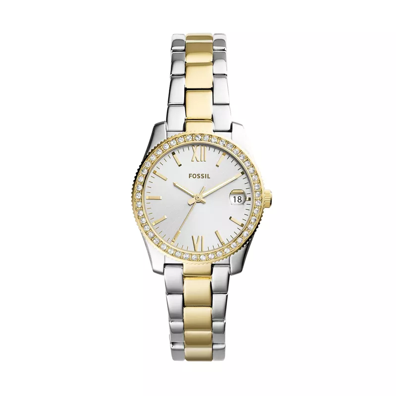 Fossil - Ladies Scarlette Two-Tone Stainless Steel Watch Silver Dial